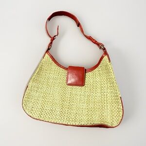 Vintage Coach Straw Handbag MOK-8159